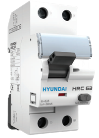 Picture of RCBO-1P+N-10A-10kA-30mA HUYNDAI (HRO63P1NG4)